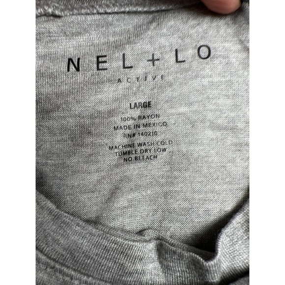 Nel + Lo Women Large Gray Run Crop Active Short Sleeve T Shirt Gym Tee Top - Picture 2 of 6